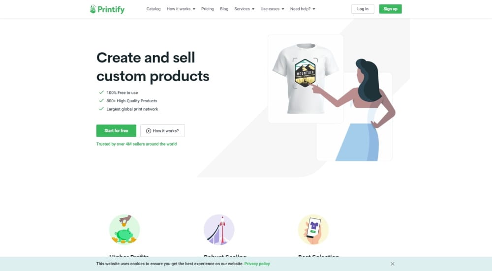 Printify do not own any printers. Instead, it cooperates with third-party providers worldwide. This way, the product can be shipped from the closest location.